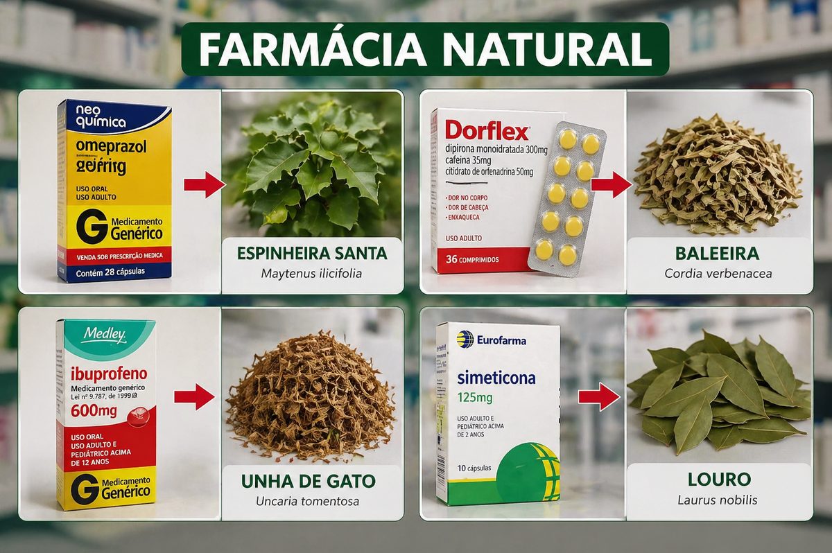 Comparativo Farmácia Natural — remédios e suas alternativas naturais